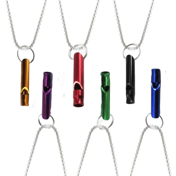 DtgEcd 12 Pack Whistle Necklace Set, Titanium Steel Breathing Necklace