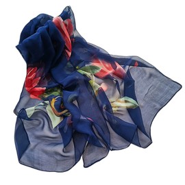 FAIRYGATE Chiffon Scarf Scarfs for Women Lightweight Fashion Ladies Scarves Elegant Floral Pattern Sheer A5121