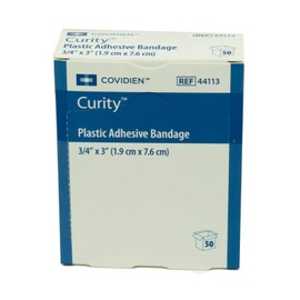 Curad Plastic Bandages, ¾" x 3", Box of 52