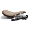 GOODFITMENT Retro Brown Motorcycle Soft Leather Solo Seat Spring For