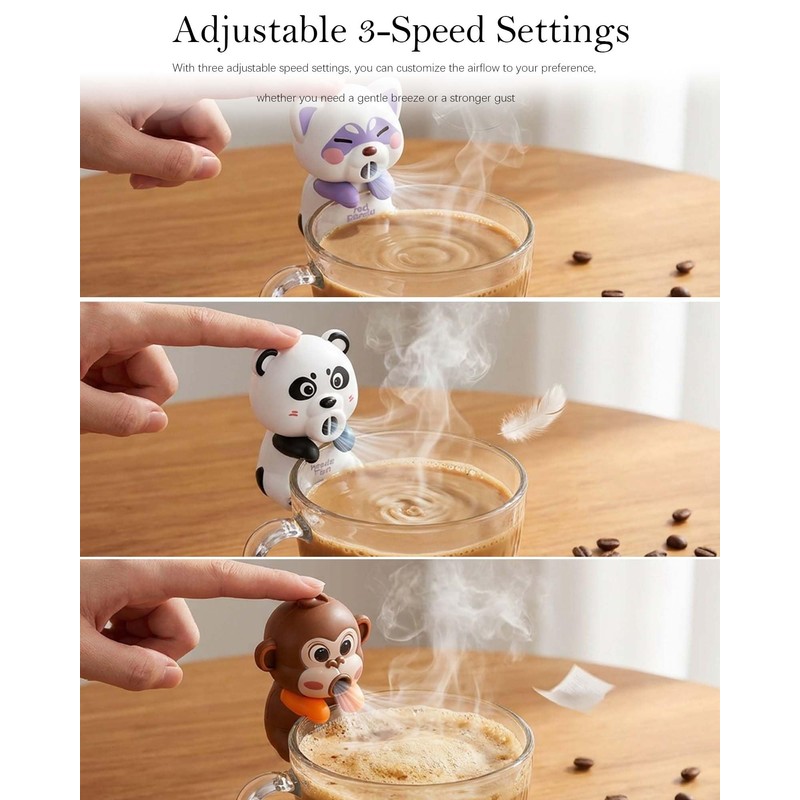 Cute Cartoon Animal Mini Fan - Rechargeable, Portable, and Quiet