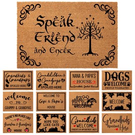 Funny Coir Doormat Speak Friend and Enter The Lord of the Rings Welcome Front Porch Patio Decor Doormat For The Entrance Way Outdoor Heavy-Duty PVC Back Outdoor Coir Gift Doormat 23.6 x 15.7 inch