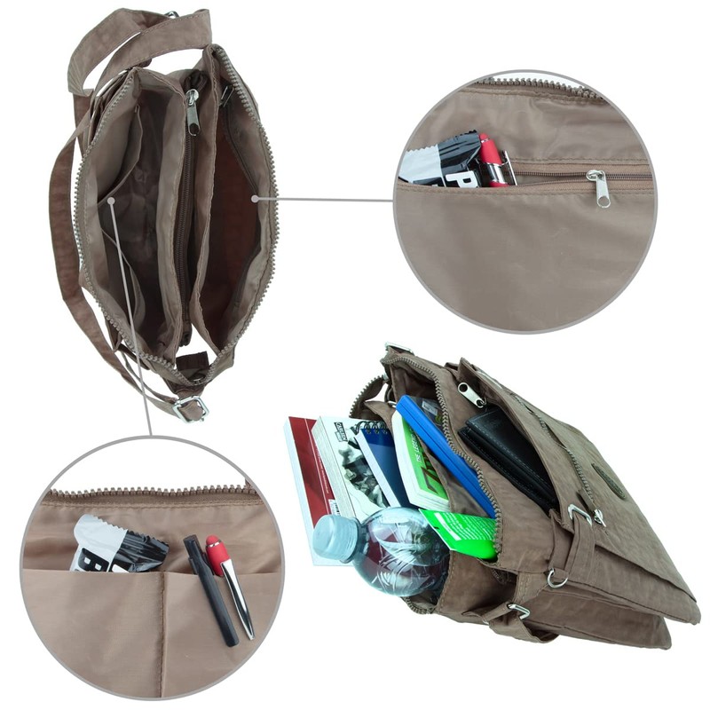 Sporty Shoulder Bag 3 Compartments Large Storage City Bag Travel
