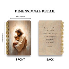 2pcs Inspirational Spiral Notebook with Inspirational Bible Verses, His mercies are new every morning--Lamentations 3:23. Ideal Birthday or Christian Gifts , Ideal for School or Office, 50 Pages 5.5x 8.3inch