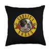 A Cute French Bulldog in a Frenchie Logo Throw Pillow