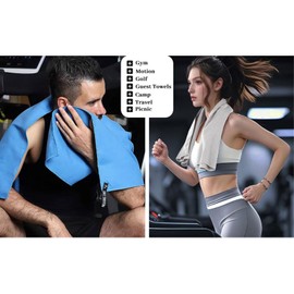 Wuwahlod Microfiber Quick-Dry Gym Towel – Ultra Absorbent, Odor-Free, Lightweight & Compact for Sports, Travel, and Fitness（16x32 inches）