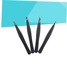 Healeved 4pcs Stainless Steel Eyebrow Tweezers Set Flat Pointed Tips for Ingrown Hair Treatment Grooming Kit