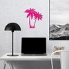 Transparent Decal Stickers Of Palm Tree Black Silhouette 8 (Pink)