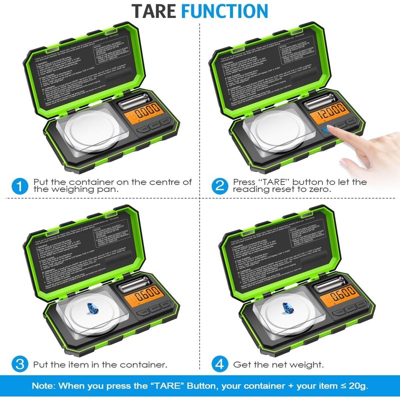 AMIR Professional Digital Mini Scale, 20g-0.001g Pocket Scale, Electronic Smart
