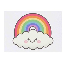 Azeeda 'Happy Rainbow Cloud' Temporary Tattoo - Water Resistant, Skin-Safe, Non-Toxic Transfer (TO00029485)