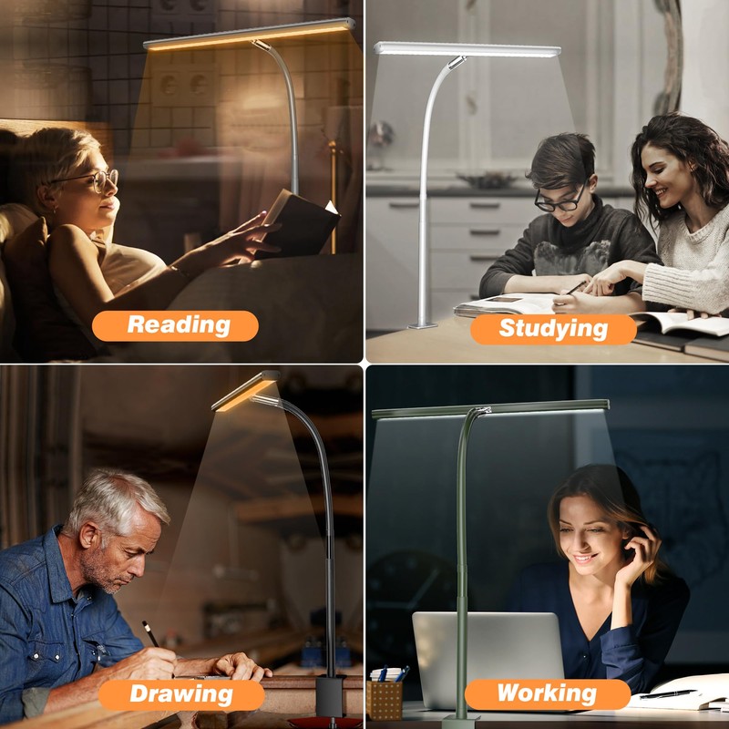 Airlonv LED Desk Lamp for Office Home, Eye-Caring Desk Light