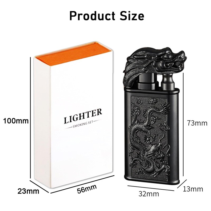 Torch Lighter, Cool Relief Dragon Dual Flame - Windproof Adjustable