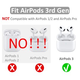 4 Pairs Anti Slip Kit Compatible with AirPods 3rd Gen, Silicone Sport Ear Hooks and 360° Rotation Adjustable Length Outdoor Earhooks Grip Ear Tips Wing Buds Holder for New AirPod 3-4X1