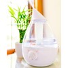 Crane White Teardrop Ultrasonic Cool Mist Humidifier, 1 Gallon Auto