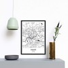 Nacnic Poster with map of Krakow - Poland. Sheets cities