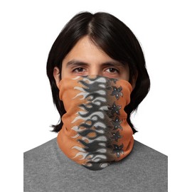 Seamless Face Mask Neck Gaiter Tube - Orange Flames