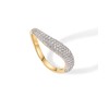 PAVOI 14K Yellow Gold Plated Wavy Cubic Zirconia Stackable Ring