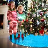 yuboo Teal Blue Christmas Tree Skirt, 48 Inch Sequin Double