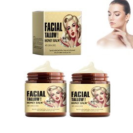 Mikabila (04)120g*2 Beef Tallow Cream for Skin Care,Beef Tallow Honey Moisturizer,Anti-aging Soft Skin,Brightening Facial Cleanser Moisturizes Lightens Spots,Face & Body Whipped Moisturiser