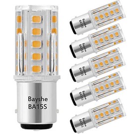 12V BA15S S8 SC Bayonet Single Contact Base 1156 1141 3W LED Light Bulb 2700K Warm White,AC/DC 12volt Landscape Path Deck RV Camper Marine Boat Trailer Lighting,Pack of 5