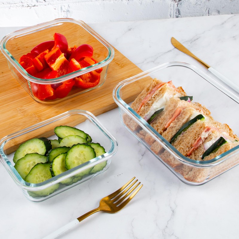 C CREST 12 Pack Airtight Glass Containers for Fresh and