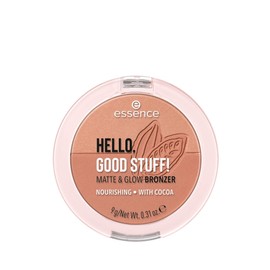 essence HELLO, GOOD STUFF! Matte & Glow Bronzing Powder, Nourishing, with Cocoa, No. 20 Cocoa-kissed, Multicoloured, 2 Brown Tones, Matte, Radiant, Vegan, Nanoparticle Free (9 g)