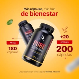 B Life Berberina HCL Pura 1000 mg | 200 Cápsulas | Ingredientes Naturales | Pure Berberine.