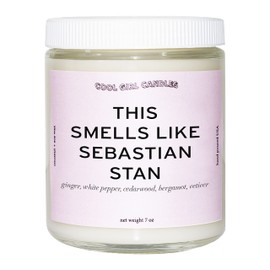 Cool Girl Candles | This Smells Like Sebastian Stan Scented Candle | All Natural Coconut Soy Wax | The Best Strong Scented Candles for Home Fragrance | Clean Burning | Funny Gifts | 8.5 fl oz