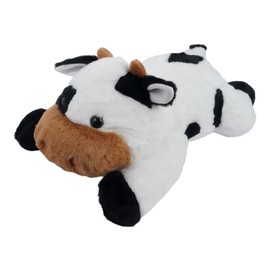 Ecolley Stuffed Weighted Animals for Kids Adults Girls Cuddle Toys Giant Plushies Cute Plush Cow with Soft Fur Black and White Kids Pillow for Christmas Birthday (20" 3.5 Pound)