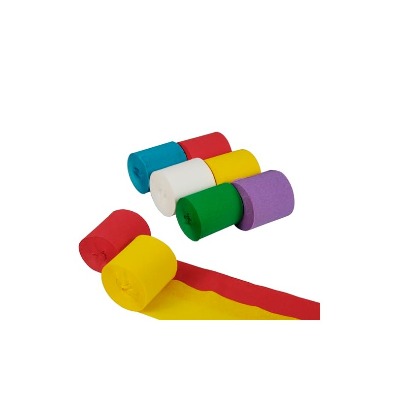 Papstar 10056 6 Crepe Ribbons Assorted Colours Waterproof 10 m