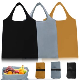 RFYTDCF 3PCS Shopping Bags Foldable, Reusable Shopper Bag Folding Lightweight Bags for Handbags Tote Bag for Daily Shopping Groceries Travel Storage