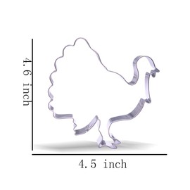 4.5 inch Large Turkey Cookie Cutter - Stainless Steel