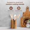 The Pretty Turtle Bamboo Kitchen Counter Utensil Crock Holder Caddy