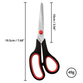 Belle Vous Scissors Set Large Pack of 10 - 19.5 cm Total Length - Household Scissors High Quality Sharp Stainless Steel Blades - Soft Comfort Handles - For Office, School and Home - Multi-Purpose Craft Scissors