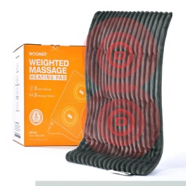 WOOMER Weighted Massage Electric Heating Pad for Back Pain, Neck and Shoulder...