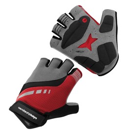 AERO|TECH|DESIGNS | Lightweight Padded Palm Fingerless Cycling Gloves | Large | Red