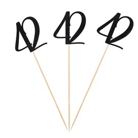 Black Glitter 42nd Birthday Centerpiece Sticks, 12-Pack Number 42 Table Topper Anniversary Party Decorations