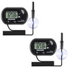 AEDIKO 2pcs Aquarium Thermometer LCD Digital Fish Tank Thermometer with