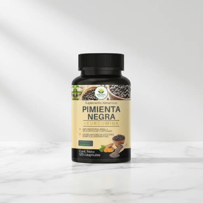 Pimienta Negra Curcumina Suplemento Alimenticio 120 Caps Sabor