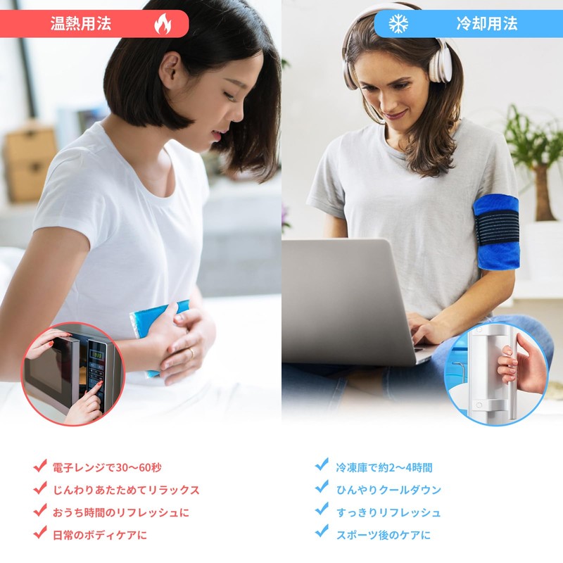 WORLD-BIO アイシングサポーター 膝 肘 足首 冷却・温熱パック アイスバッグ 氷のう不要 膝固定用サポーター 結露なし