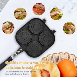 Double Sided Pancake Pan, Anti Stick Coating Aluminum Alloy Sandwich Maker Pan Multifunctional Double Sided Omelet Pan for Wheel Pie Bread Egg Kitchen Tools, 15.7x7.3in