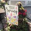BoopZilla Tulip Hello Spring Garden Flag 12x18 Inch Double-Sided, Outdoor Floral Spring Decorations for Home, Porch & Yard, Small Burlap April Garden Flag for Outside, Welcome Flower Decor for Easter AMD PRINT