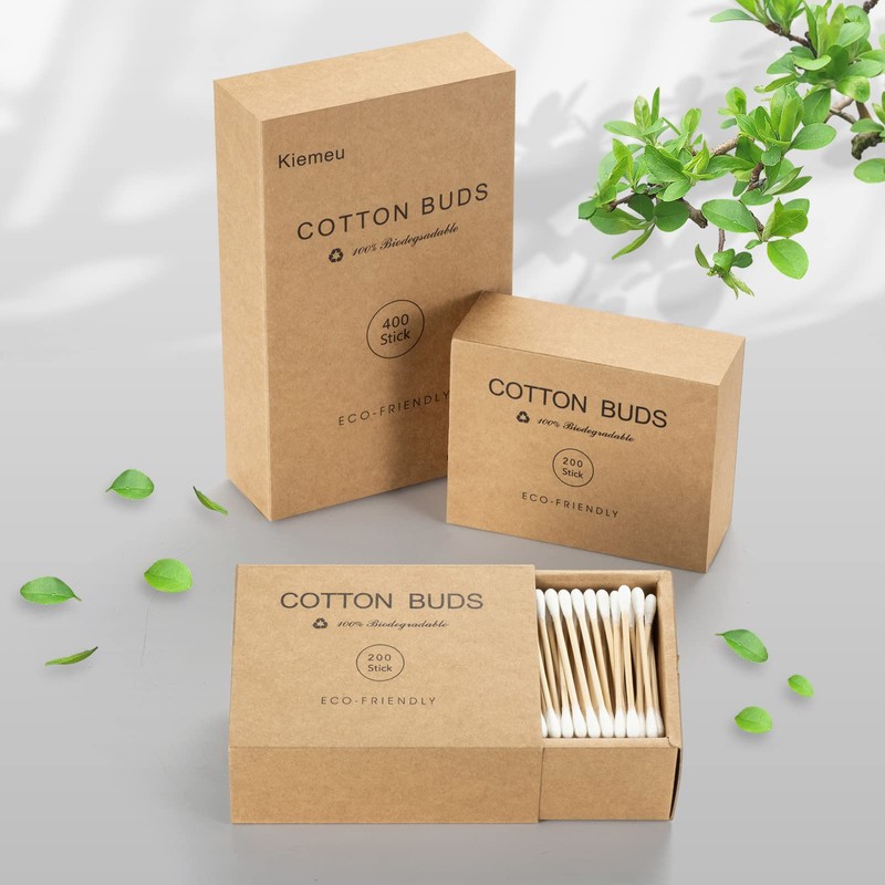 600 Bamboo Cotton Buds Biodegradable Ear Buds Cotton For Cleaning