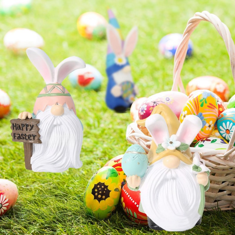 Pujipu Easter Gnomes, Easters Decorations, Resin Spring Gnome Figurine, Easters