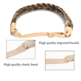 STHEJFB Diadema trenzada de 5 hebras, sintética, clásica, gruesa, elástica, para mujer, estilo bohemio, a la moda (rubio claro)