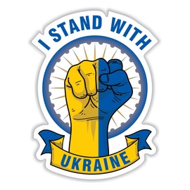 Voila Print I Stand with Ukraine Car Magnet - We Stand with Ukraine Vehicle Magnet - Support Ukraine Sticker - Ukrainian Flag Vehicle Magnet, VP448 - 6inch x 4.5inch