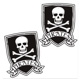 Skino Eu® Set of 2 Vinyl Car Stickers Pirate Flag Skull and Bones Car Moto Motorcycle Bicycle Window Door Tuning B 243
