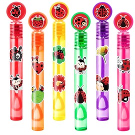 Ladybug Party Favors for Kids – 24PCS Garden-Themed Mini Bubble Wands, Great for Birthday Supplies, Pinata Fillers, Goodie Bags & Classroom Rewards
