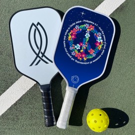 High Performance Carbon Fiber Christian Pickleball Paddle with Friction Surface Light Weight Motivational (Philippians 4 7)