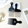 3PCS Metal Afro Comb Set - Black, for Hairdressing &